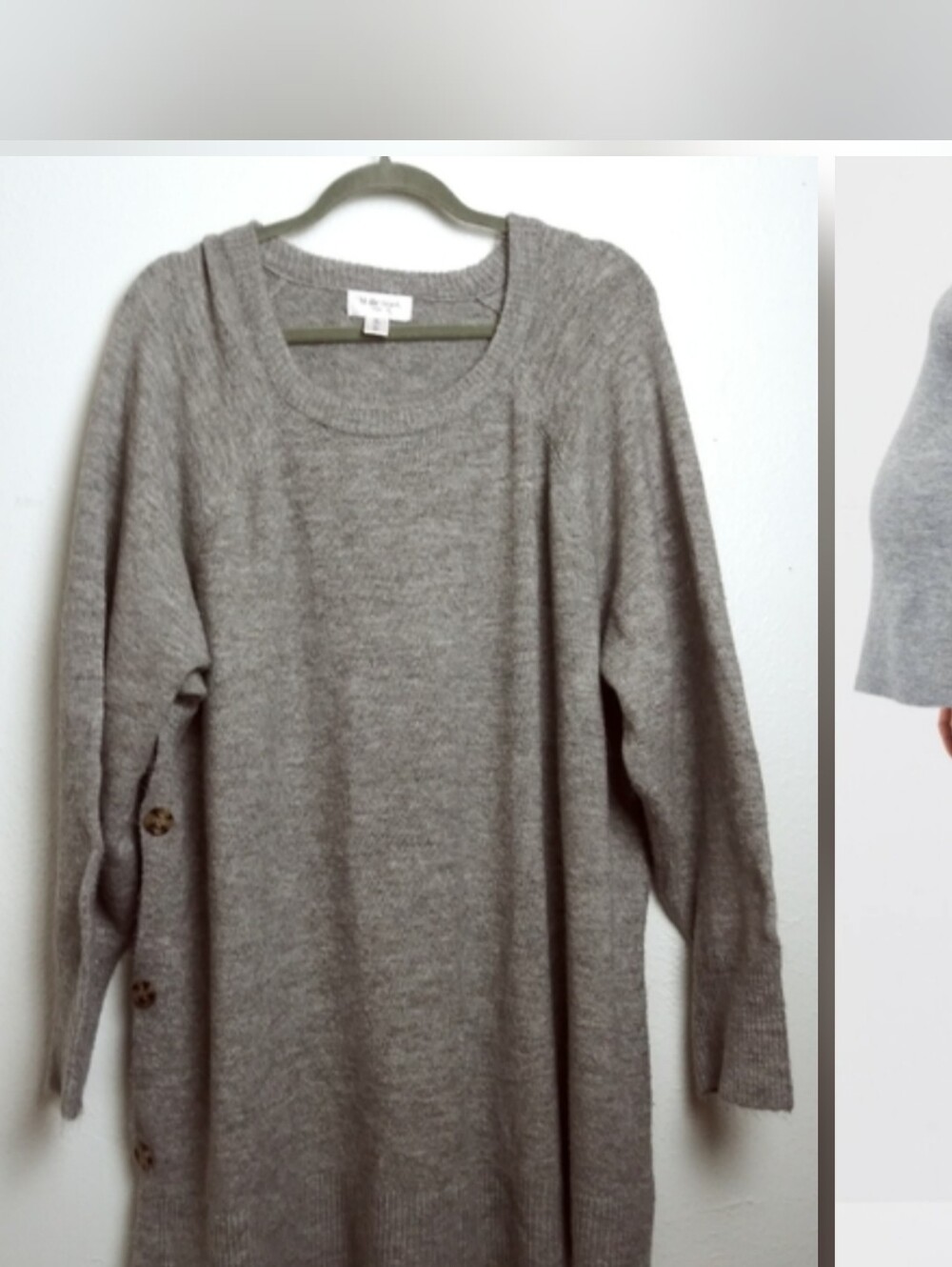 Motherhood 3X Tunic Top Gray Maternity Sweater